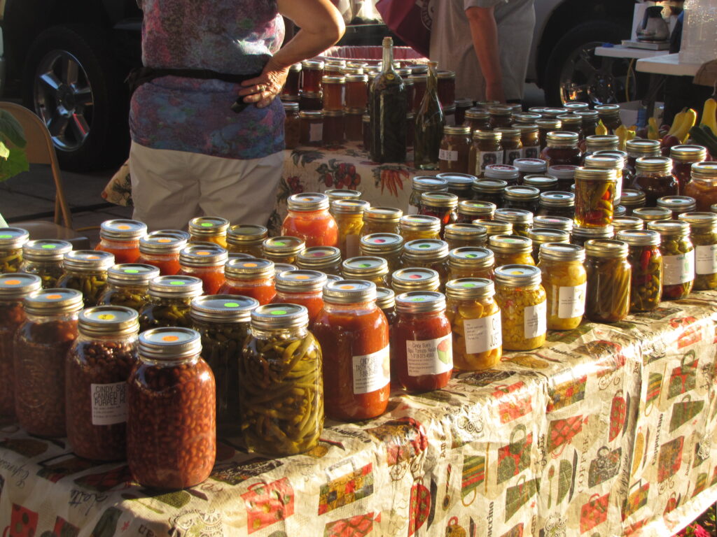 Canned goods are popular at farmers market